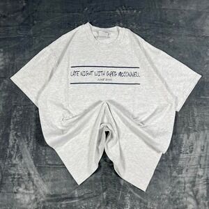 2000 Late Night With Greg McConnell Grey Graphic T-Shirt - size XL